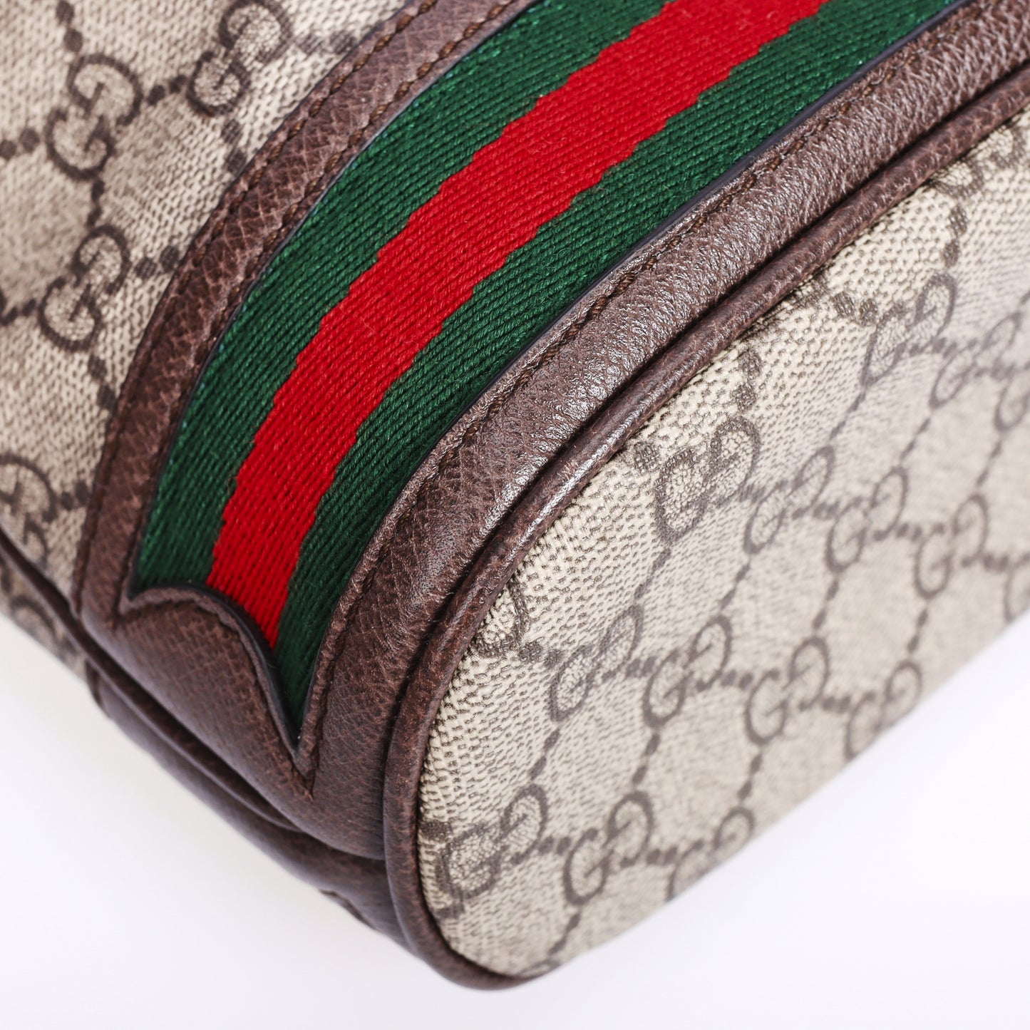 Pre-Owned Gucci Ophidia Bucket GG Supreme Brown Coated Canvas Shoulder Bag 78377362