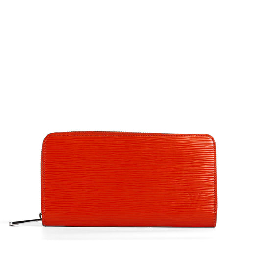 Pre-Owned Louis Vuitton Zippy Orange Epi Leather Wallet 78484357