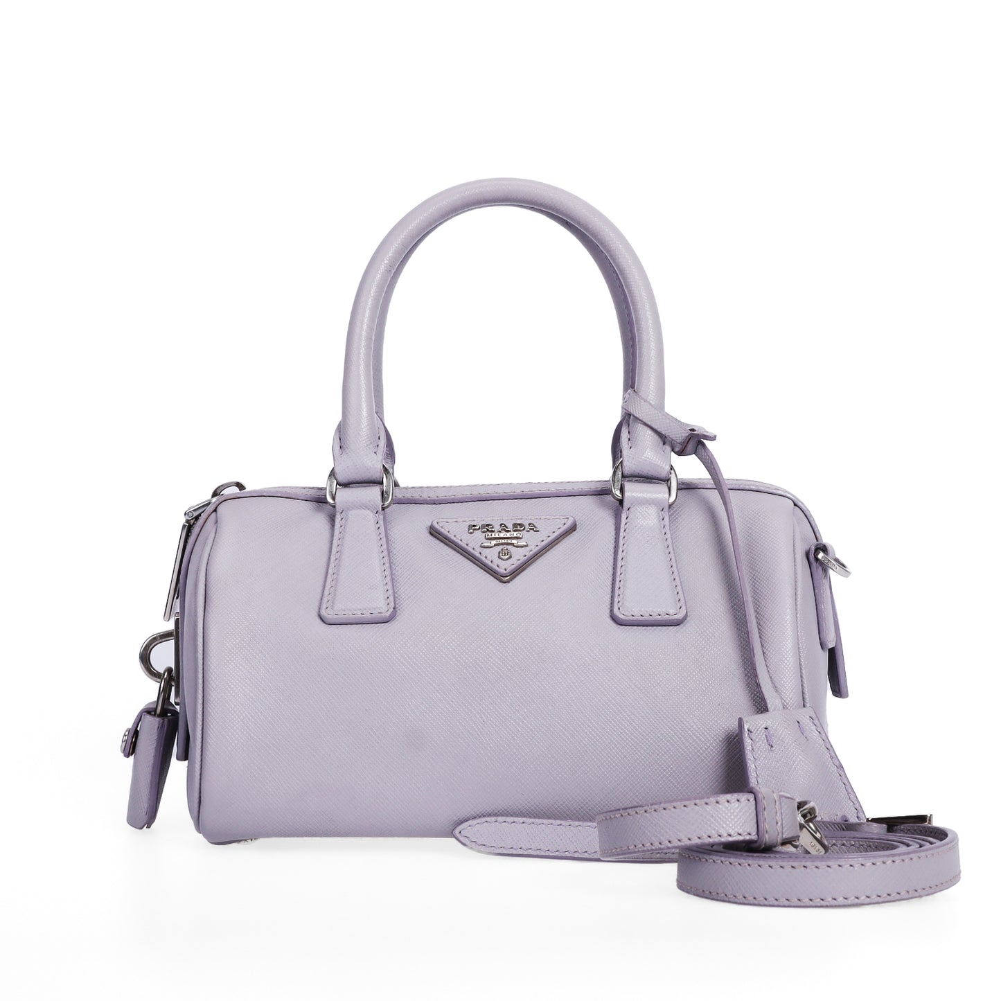 Pre-Owned Prada Boston Violet Calfskin Shoulder Bag 78930527