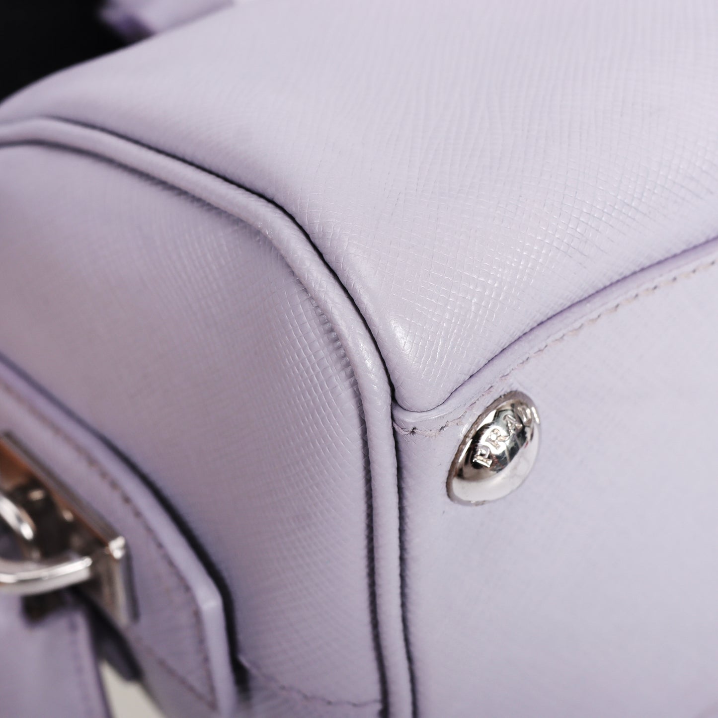 Pre-Owned Prada Boston Violet Calfskin Shoulder Bag 78930527