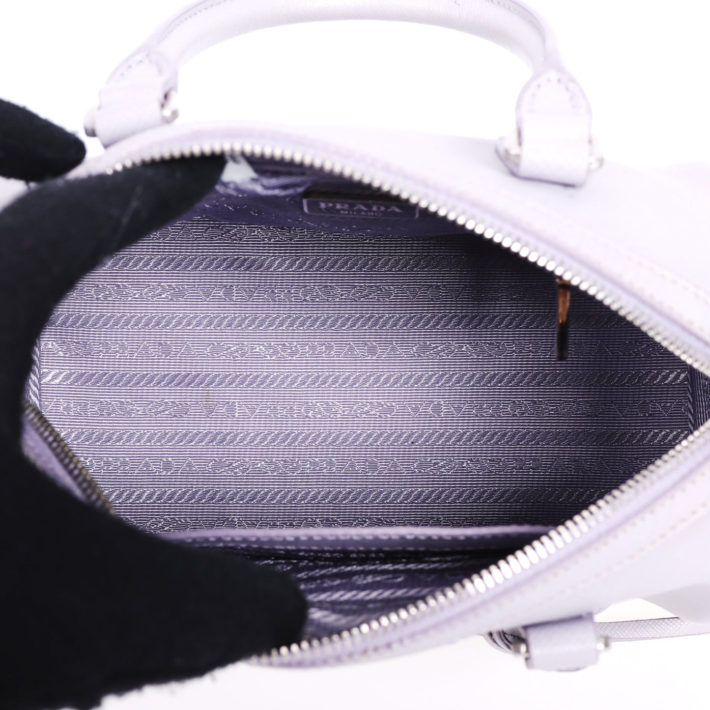 Pre-Owned Prada Boston Violet Calfskin Shoulder Bag 78930527