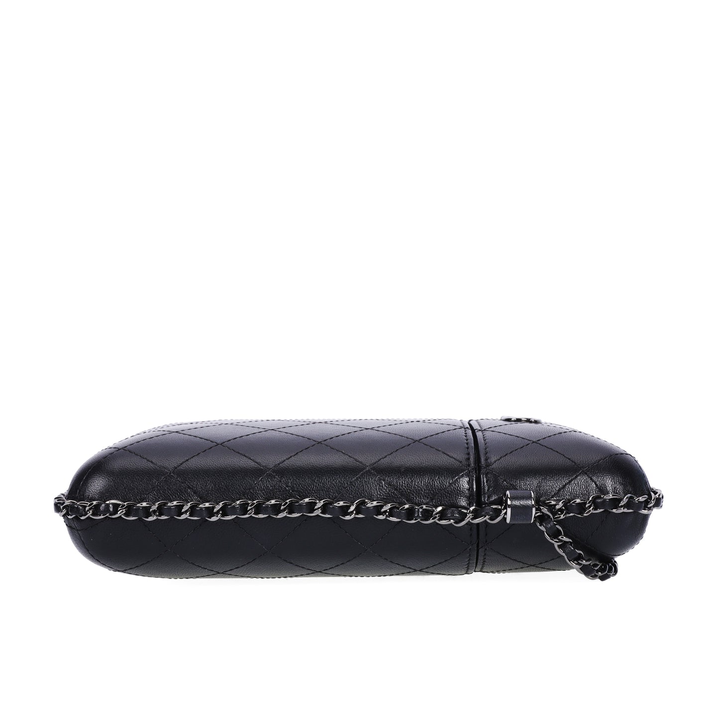 Pre-Owned Chanel Quilted Black Calfskin Leather Chain Phone Bag  80364232