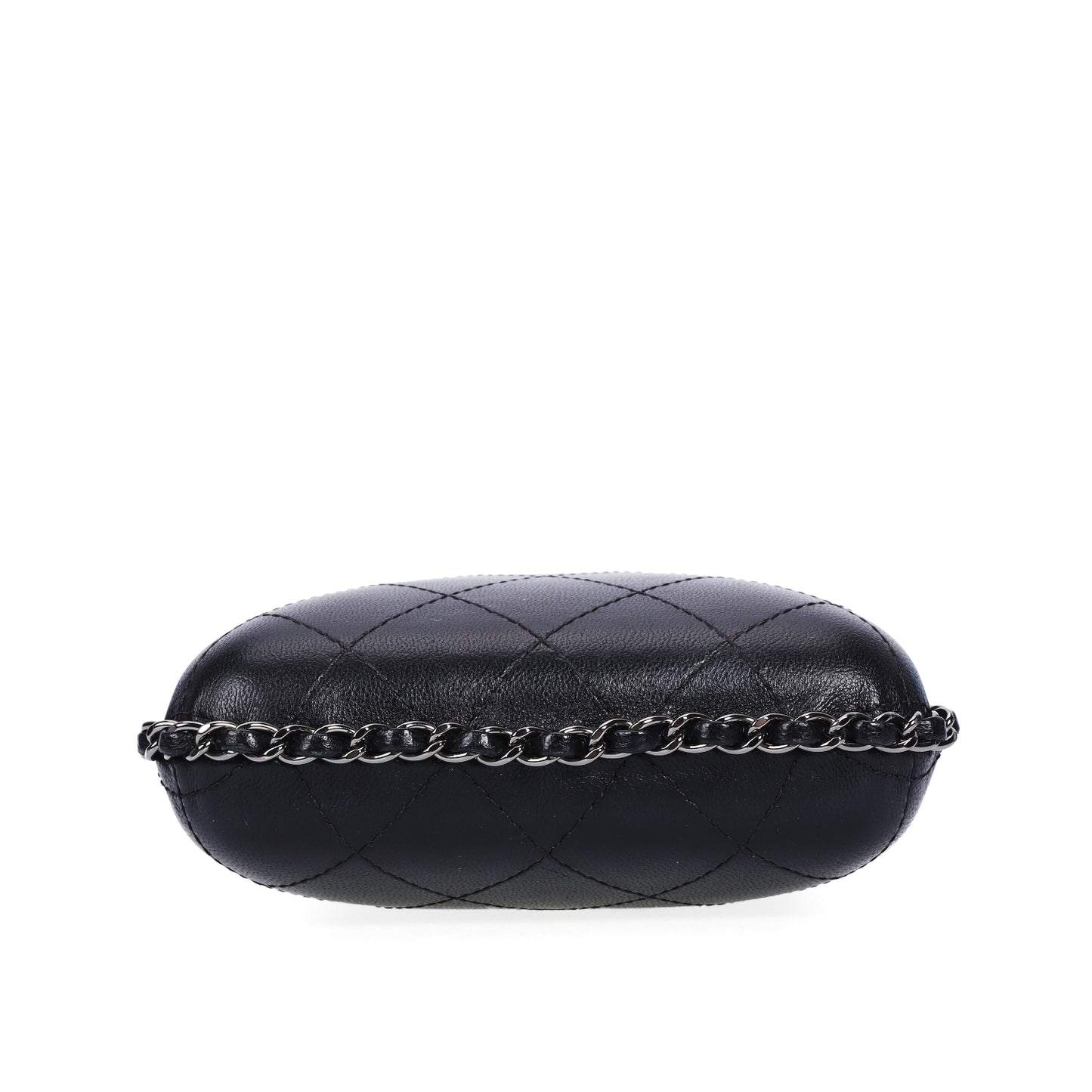 Pre-Owned Chanel Quilted Black Calfskin Leather Chain Phone Bag  80364232