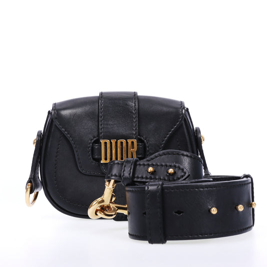 Pre-Owned Christian Dior D-Fence Black Calfskin Shoulder Bag 80418728
