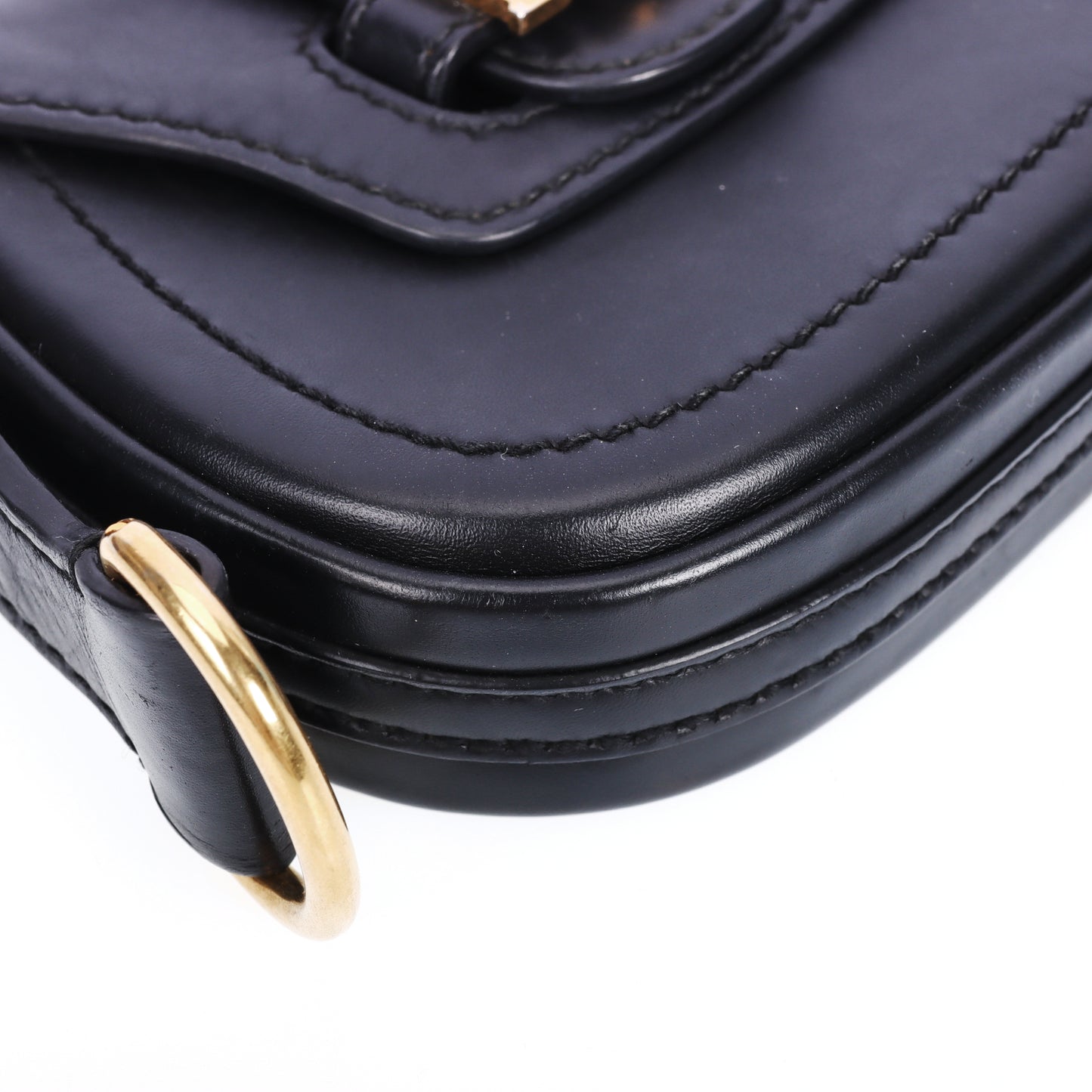 Pre-Owned Christian Dior D-Fence Black Calfskin Shoulder Bag 80418728