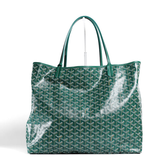 Pre-Owned Goyard Saint Louis  Green Goyardine Coated Canvas Leather Tote Bag 80672154