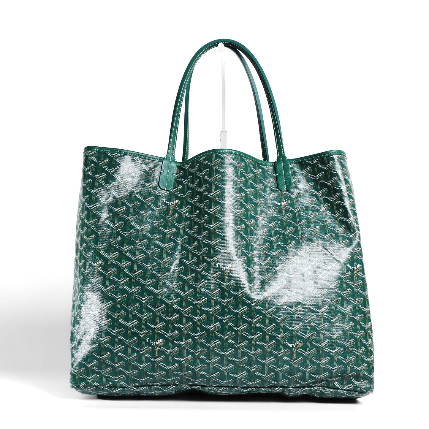 Pre-Owned Goyard Saint Louis  Green Goyardine Coated Canvas Leather Tote Bag 80672154