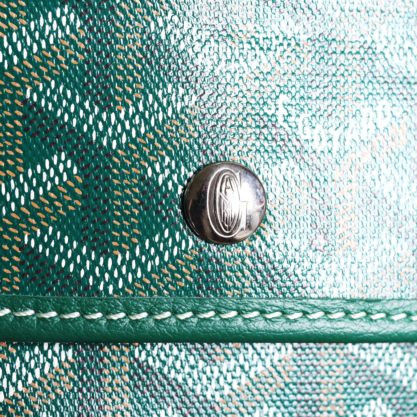 Pre-Owned Goyard Saint Louis  Green Goyardine Coated Canvas Leather Tote Bag 80672154