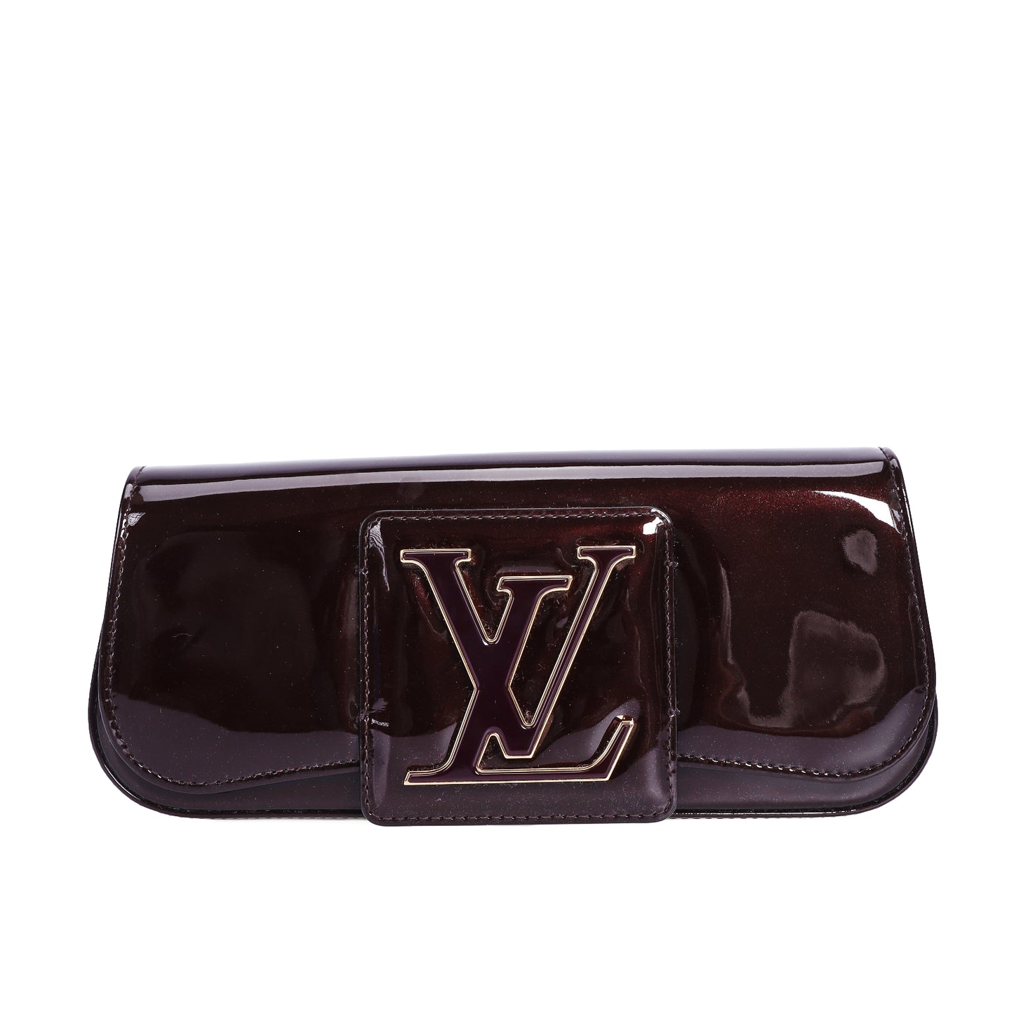 Pre-Owned Louis Vuitton Sobe Burgundy Patent Leather Clutch 81958183