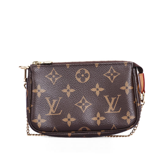 Pre-Owned Louis Vuitton  Pochette Accessoires Brown Damier Ebene Coated Canvas Small Leather Goods  83299268