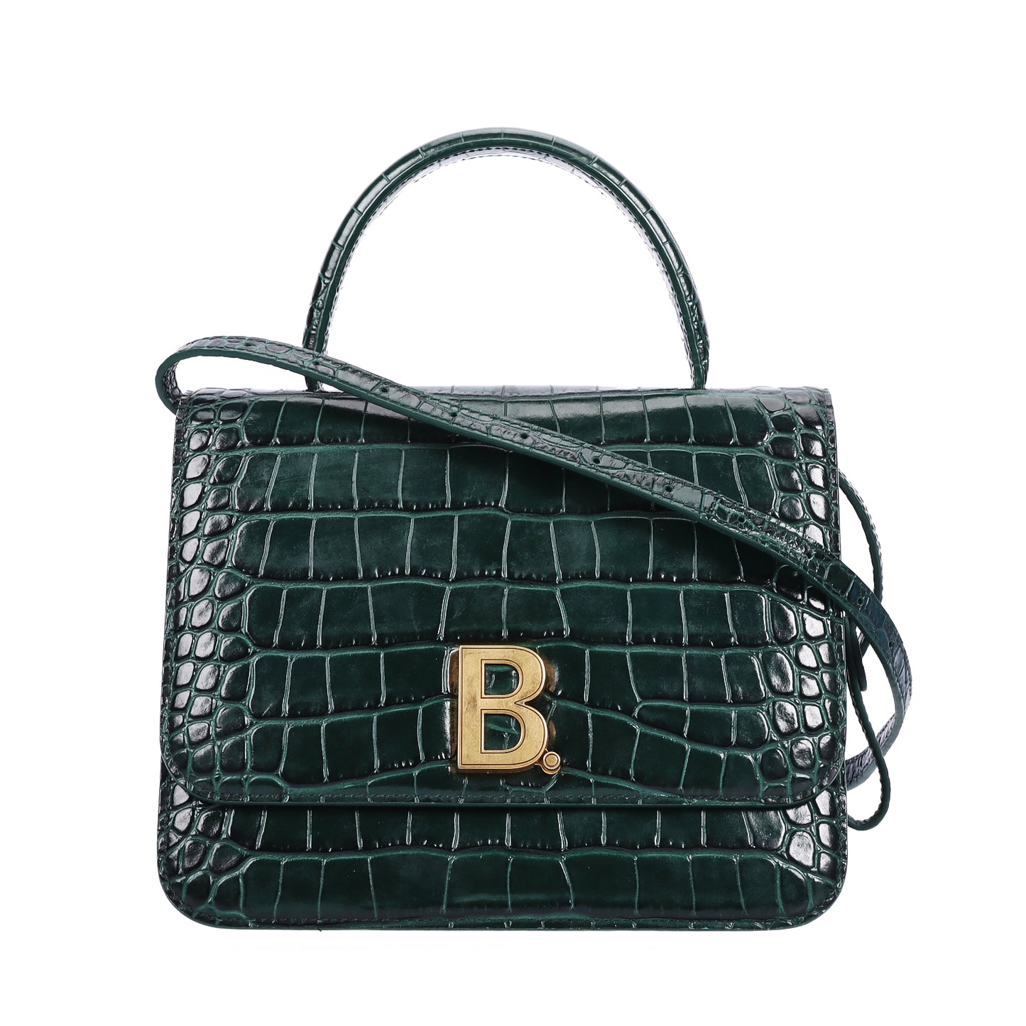 Pre-Owned Balenciaga Green Embossed Calfskin Crossbody Bag 83372362