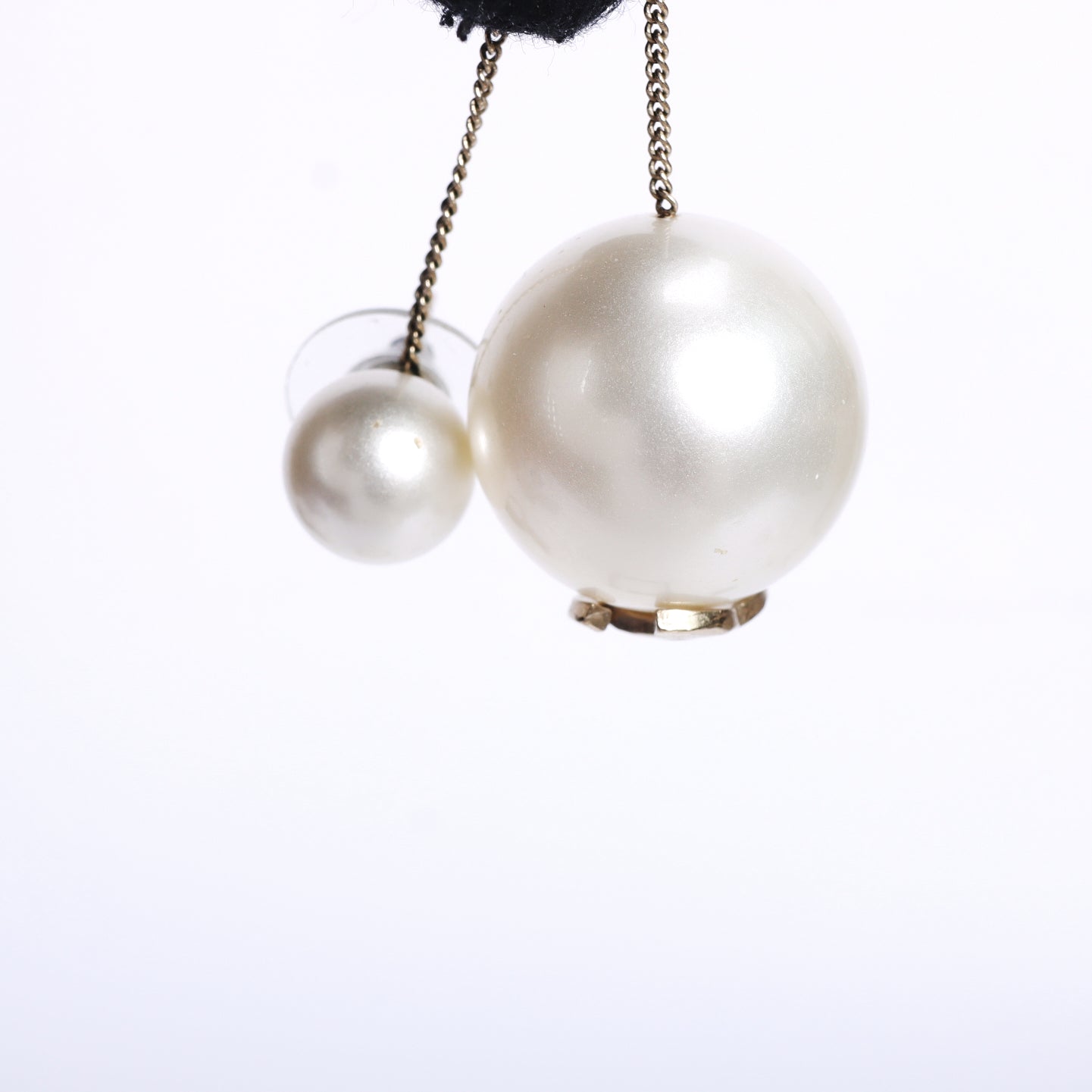 Pre-Owned Chanel CC Logo White Imitation Pearl Earrings 83676775 L