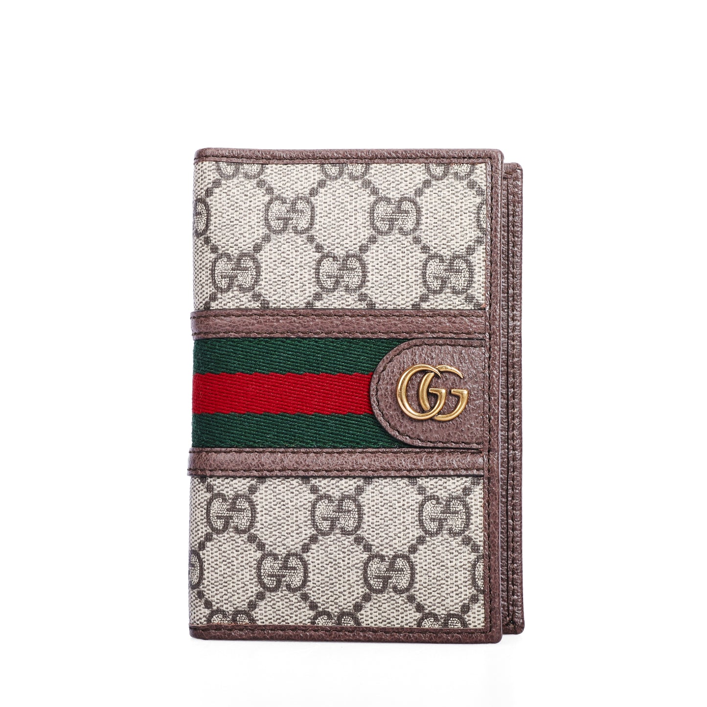 Pre-Owned Gucci Ophidia Brown Coated Canvas Wallet 83849596