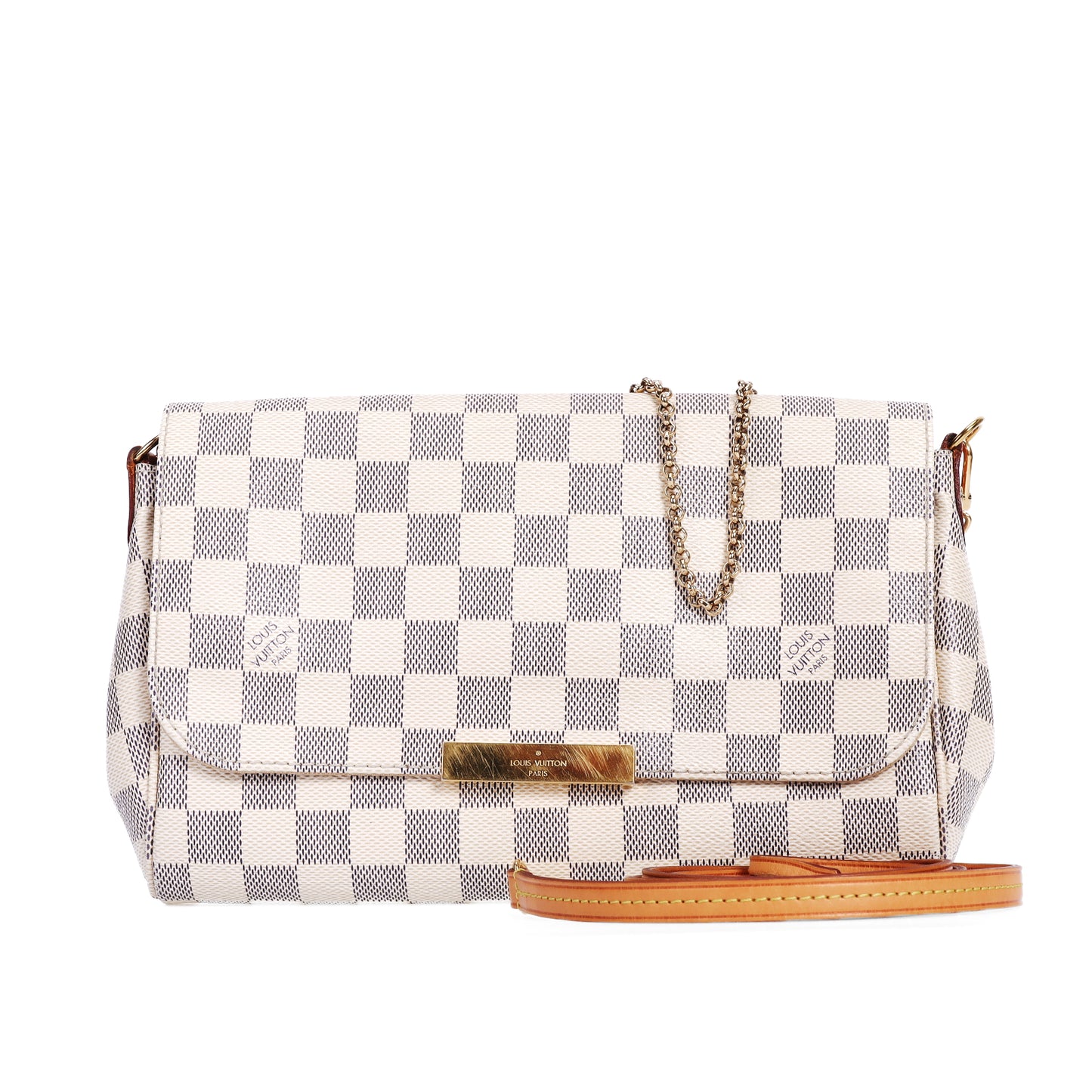 Pre-Owned Louis Vuitton Favorite White Damier Azur Coated Canvas Crossbody Bag 83929893