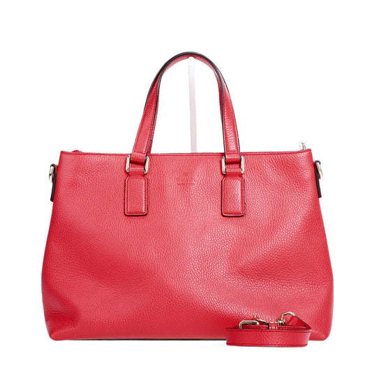 Pre-Owned Gucci Red Pebbled Calfskin Shoulder Bag  84133222