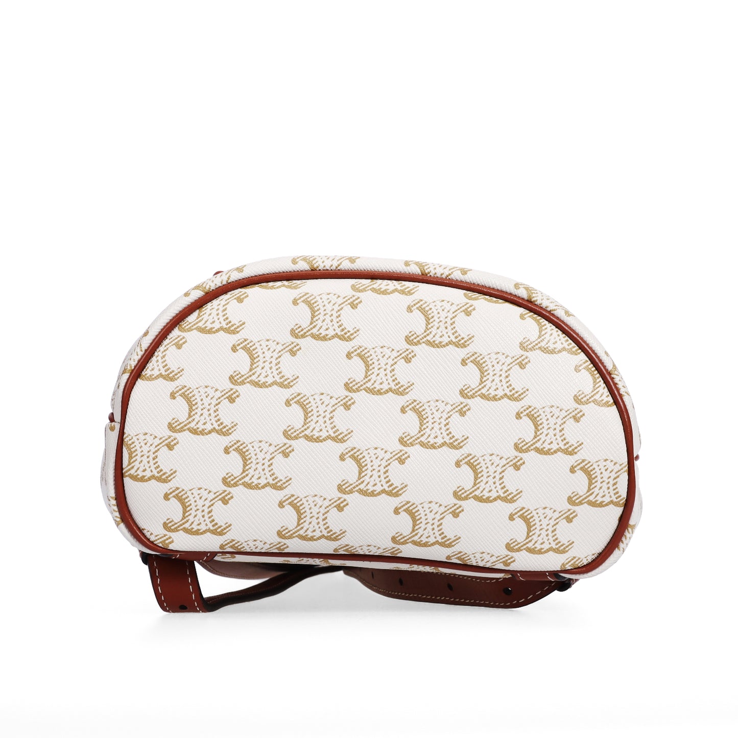 Pre-Owned Celine Triomphe Mini Size White Coated Canvas Backpack 85333323 L