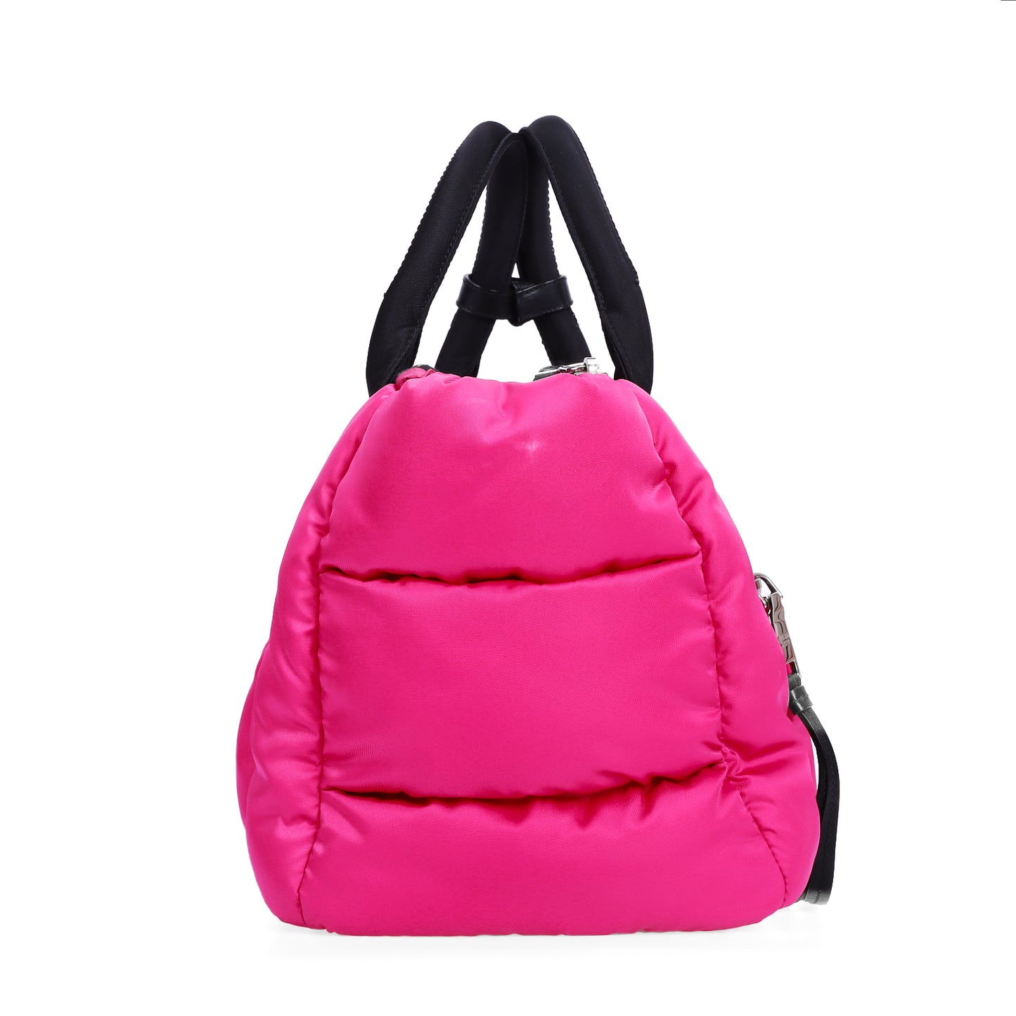 Pre-Owned Prada Tessuto Bomber Fuchsia Nylon Shoulder Bag 85866933 L