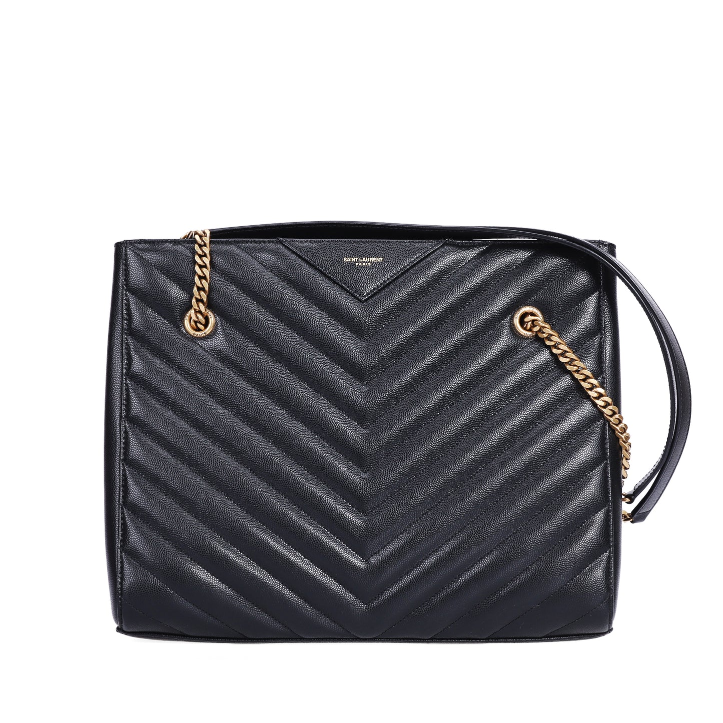 Pre-Owned Saint Laurent Tribeca Black Calfskin Shoulder Bag 86341651