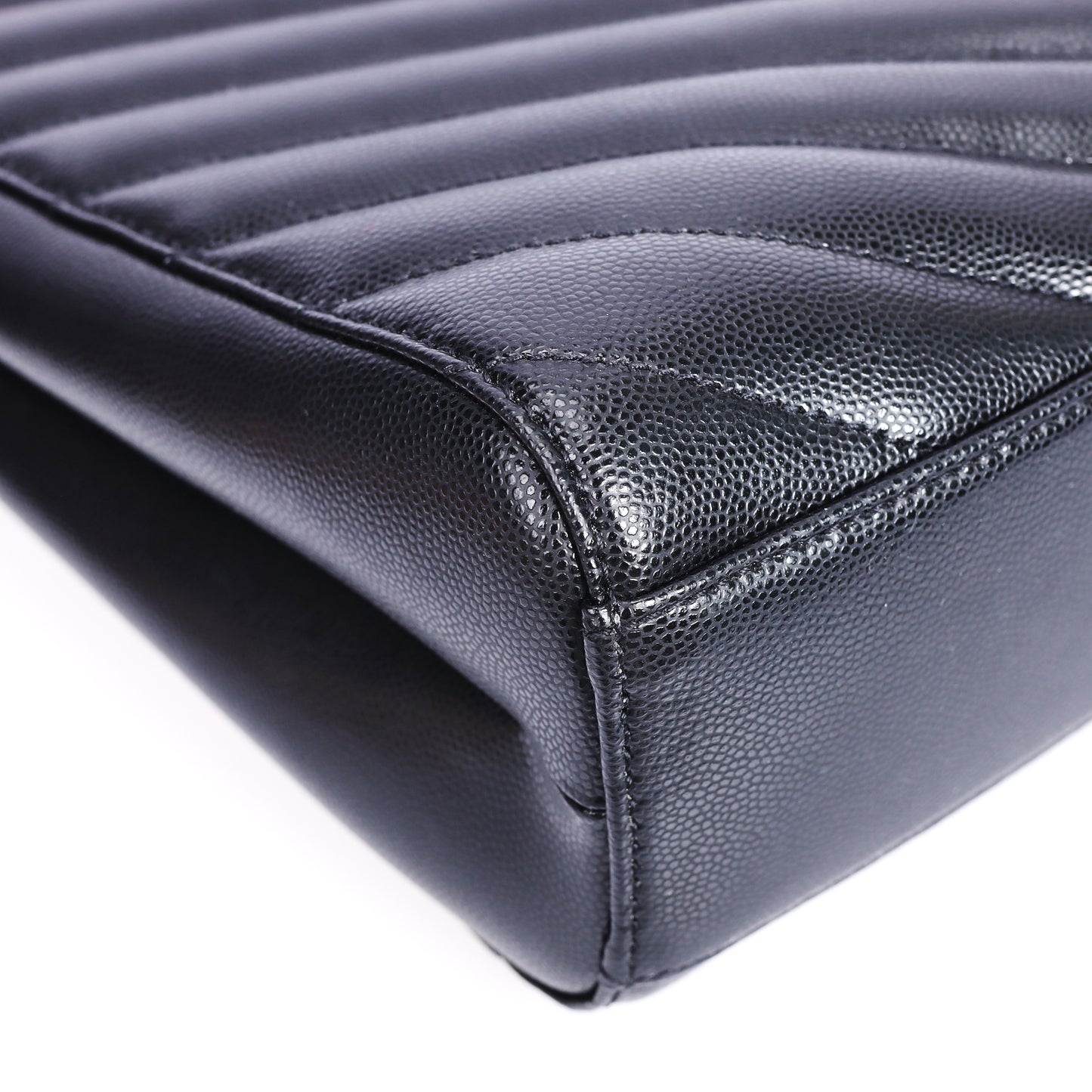 Pre-Owned Saint Laurent Tribeca Black Calfskin Shoulder Bag 86341651