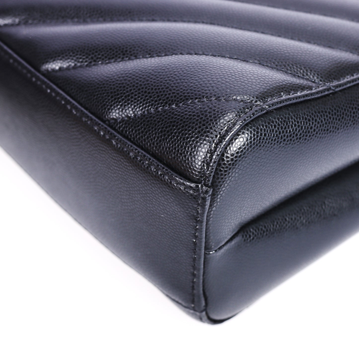 Pre-Owned Saint Laurent Tribeca Black Calfskin Shoulder Bag 86341651