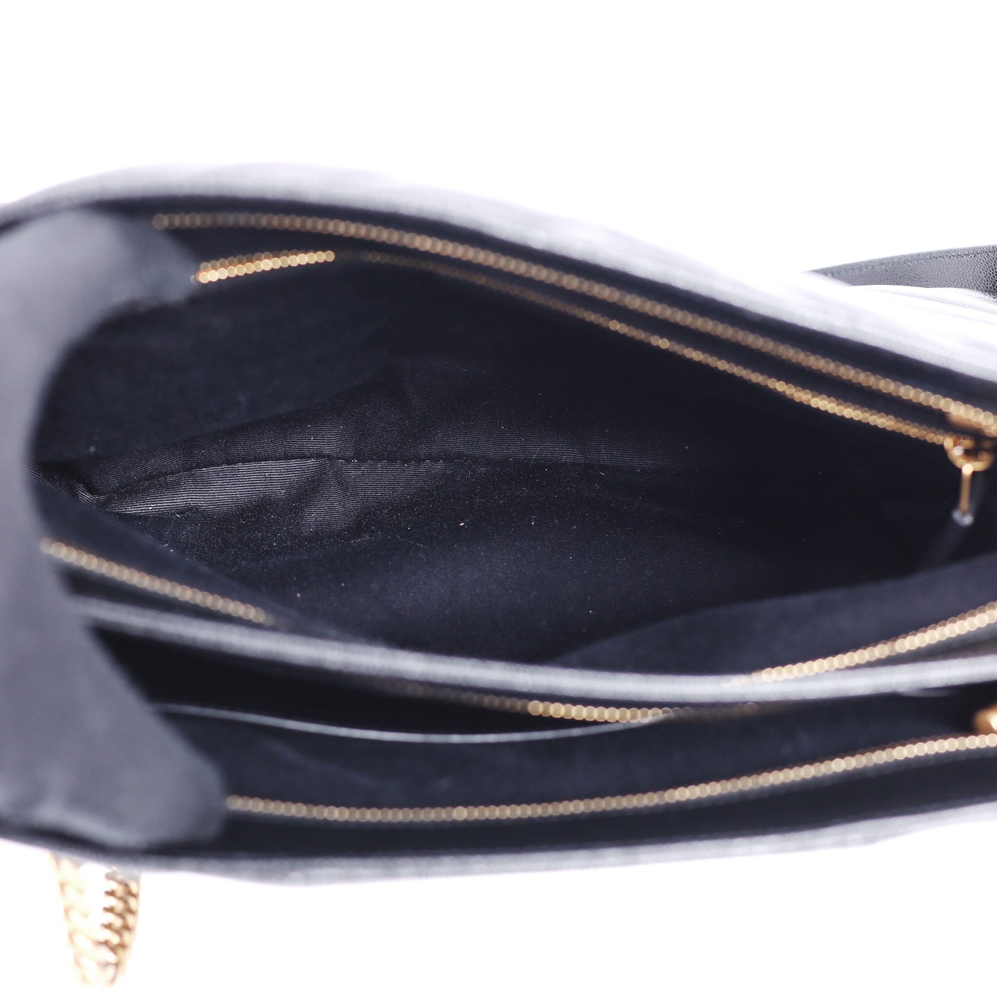 Pre-Owned Saint Laurent Tribeca Black Calfskin Shoulder Bag 86341651