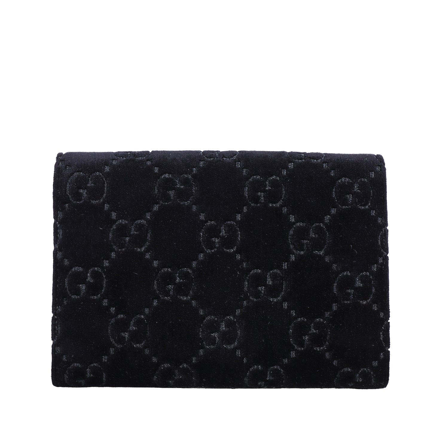 Pre-Owned Gucci Dionysus WOC Black Velvet Wallet on Chain 87074399L