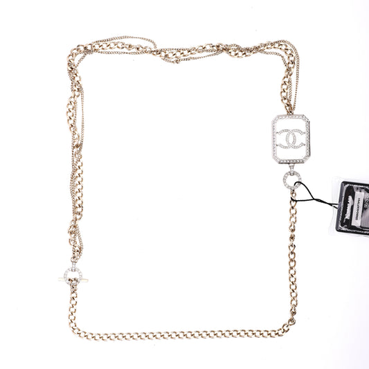 Pre-Owned Chanel Round Gold-Tone Metal Pendant Necklace 87422364