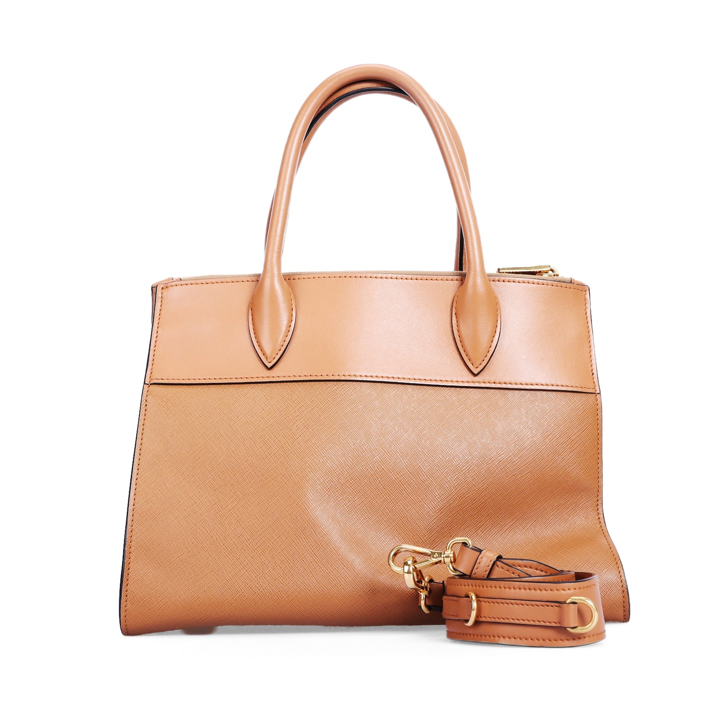 Pre-Owned Prada Paradigme Brown Calfskin Shoulder Bag 87662520