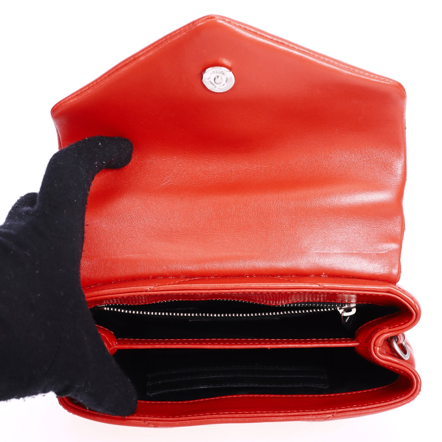 Pre-Owned Saint Laurent Orange-pink Calfskin Leather Envelope Crossbody Bag 87939479