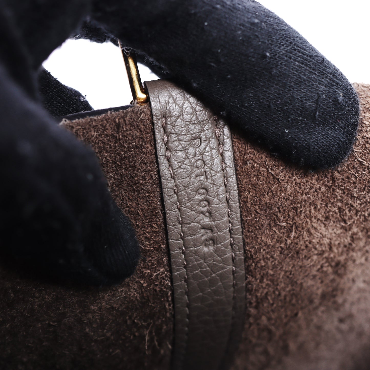 Pre-Owned Hermès Picotin Lock Gris Étain  Taurillon Clémence Leather Top Handle Bag 87945193L