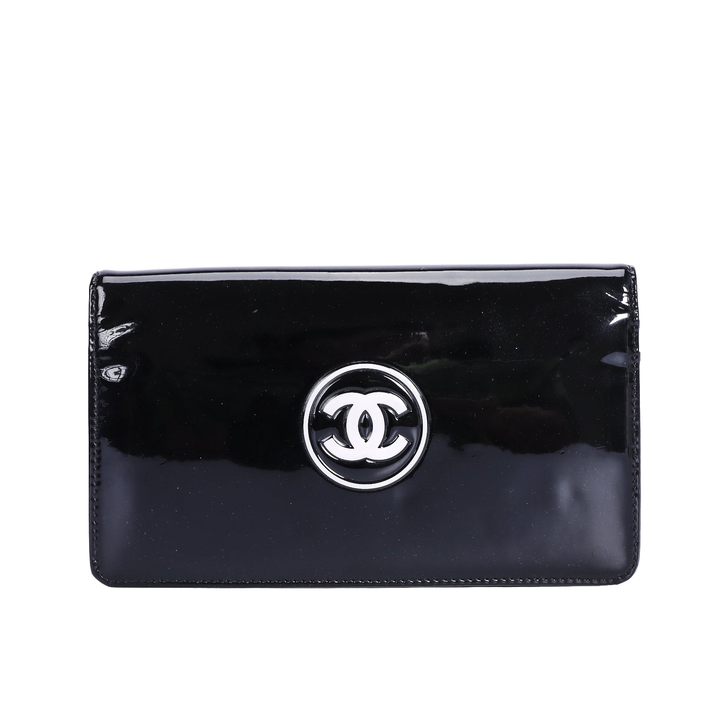 Pre-Owned Chanel CC Black Patent Leather Wallet 88232339 L