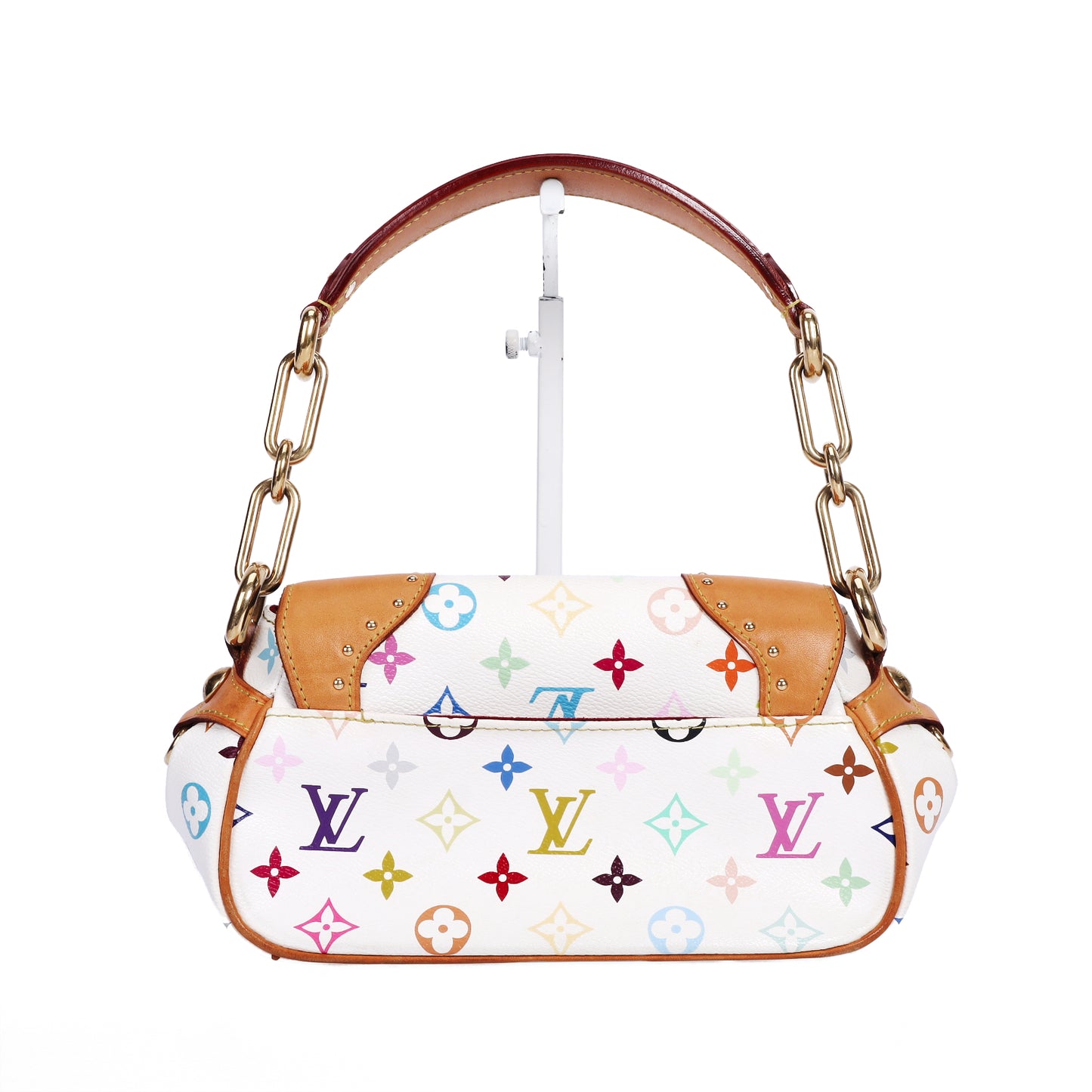 Pre-Owned Louis Vuitton Marilyn White Murakami Coated Canvas Top Handle Bag 88253274