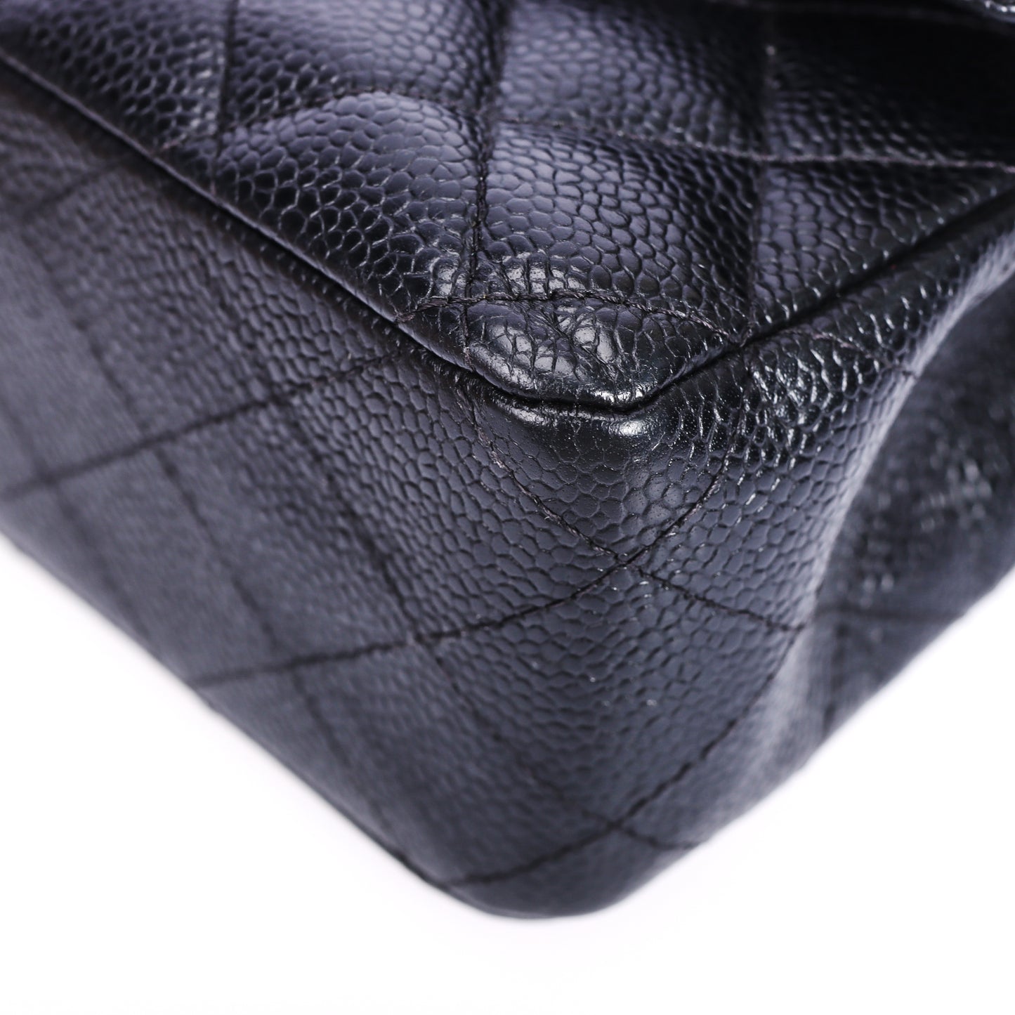 Pre-Owned Chanel Classic Double Flap Black Calfskin Leather Chain Shoulder Bag 88993867