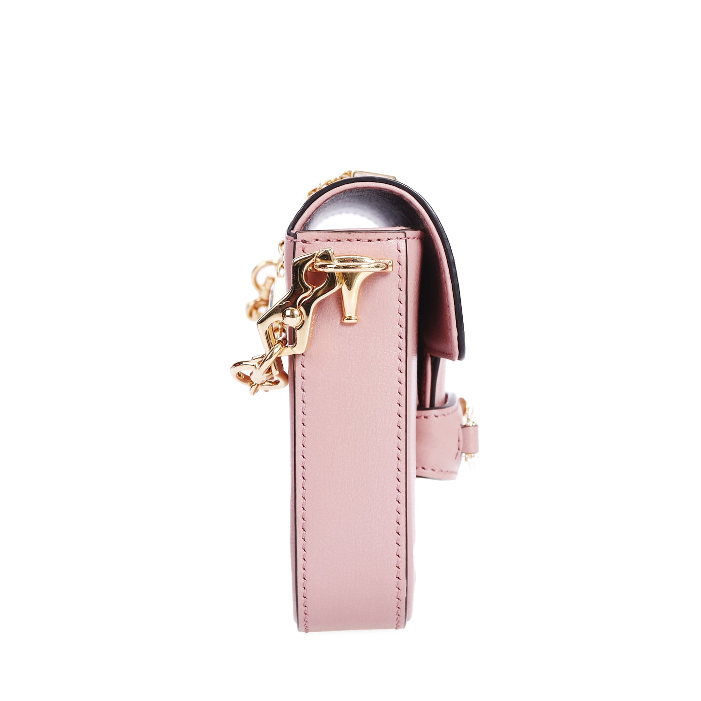 Pre-Owned Gucci Horsebit 1955 Pink Calfskin Chain Wallet on Chain 89456772