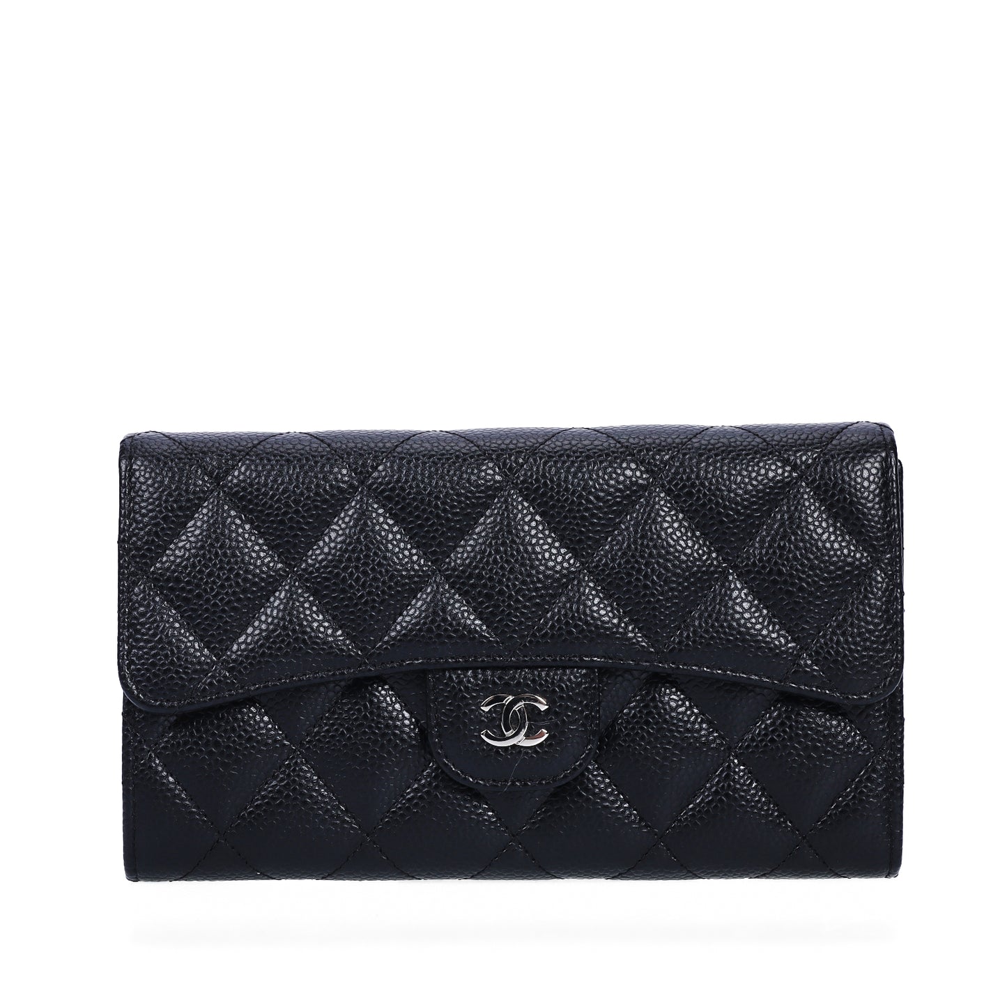 Pre-Owned Chanel Classic Flap Black Caviar Calfskin Wallet 89875554