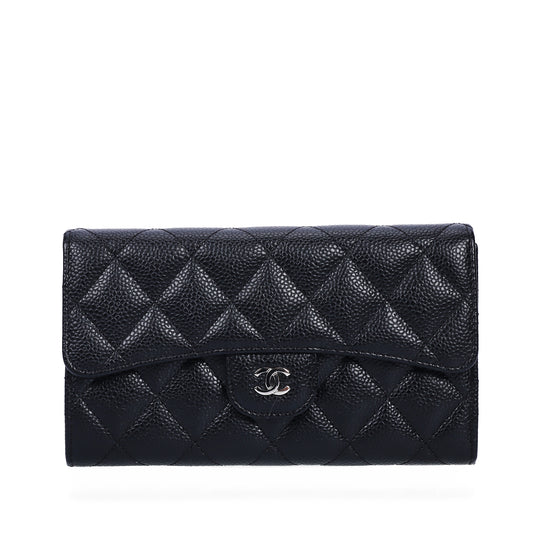 Pre-Owned Chanel Classic Flap Black Caviar Calfskin Wallet 89875554