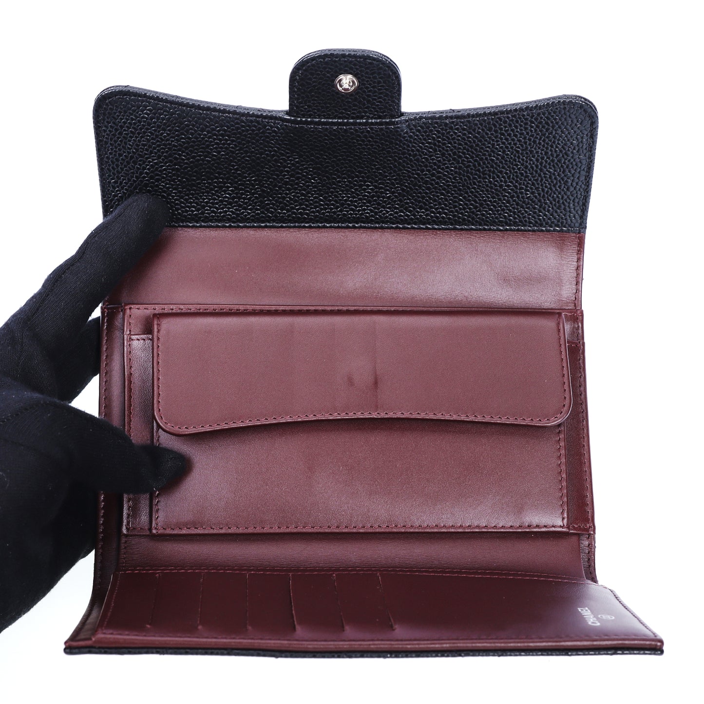 Pre-Owned Chanel Classic Flap Black Caviar Calfskin Wallet 89875554