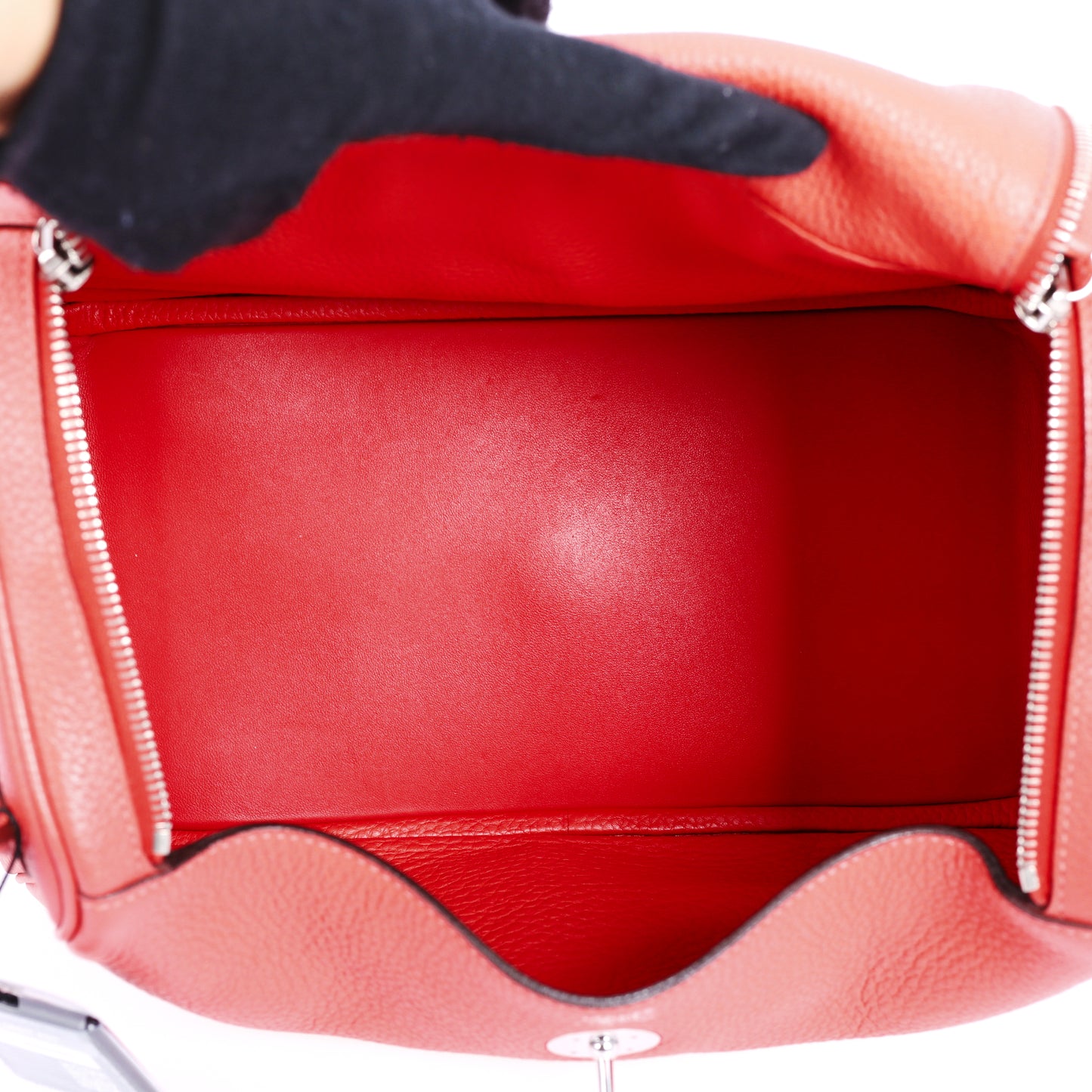 Pre-Owned Hermès Lindy Rose Salmon Taurillon Clémence Leather Shoulder Bag 91872459 L