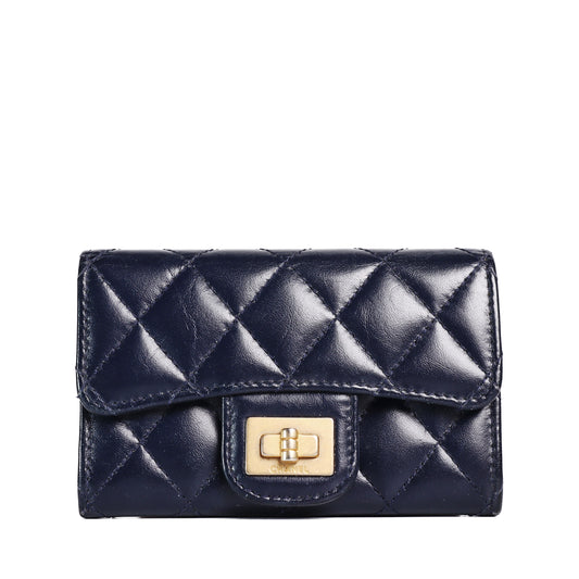Pre-Owned Chanel Reissue Navy Blue Calfskin Wallet 92023017 L