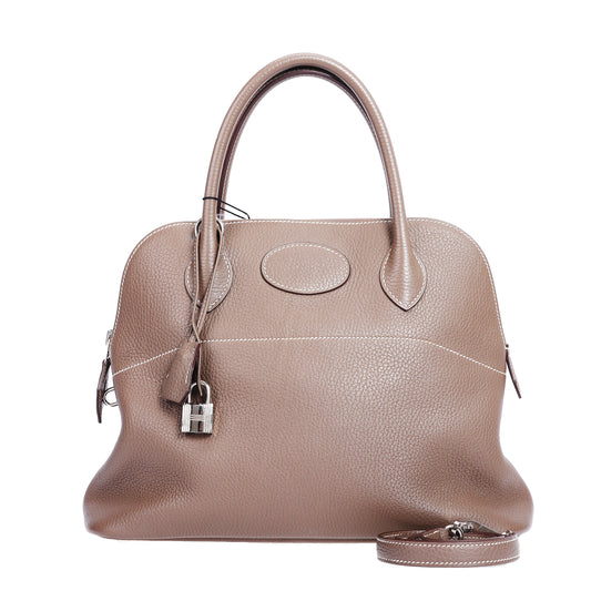 Pre-Owned Hermès Bolide 31 Etoupe Grey Veau Togo Top Handle Bag 92076479L