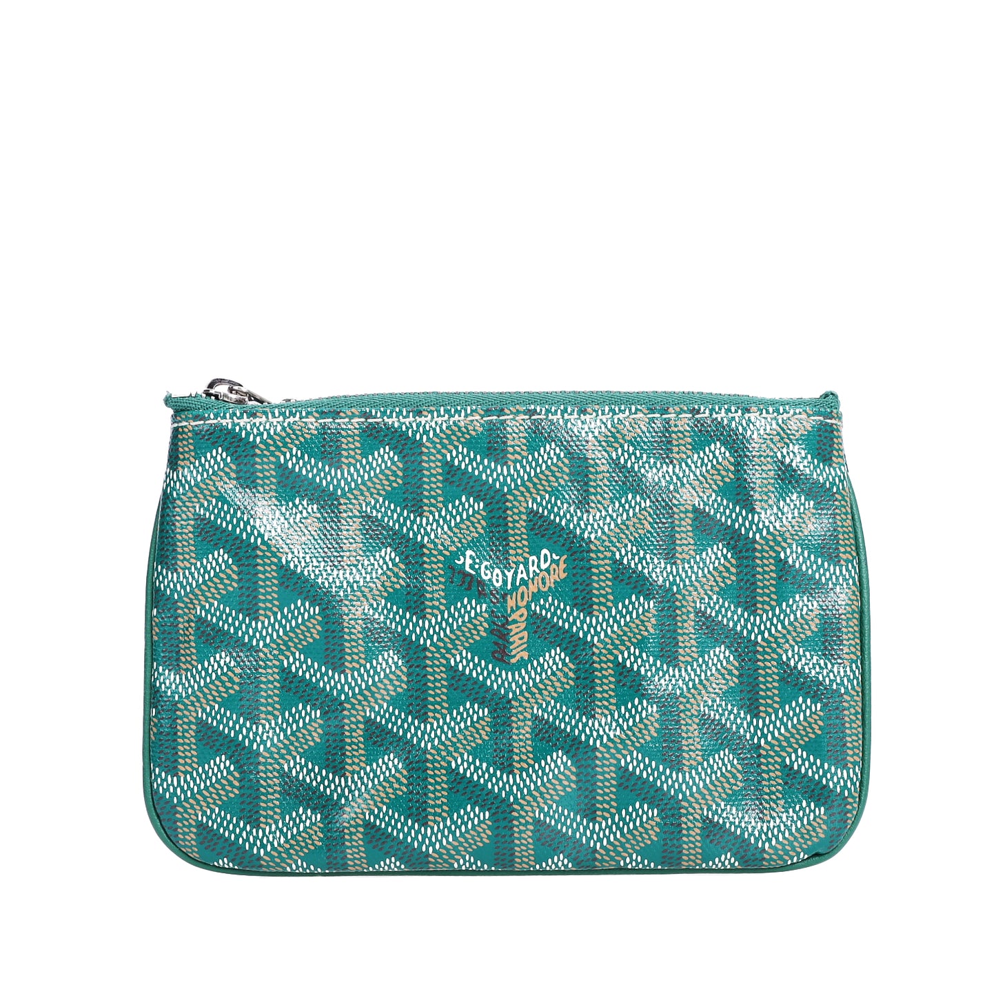 Pre-Owned Goyard Sénat Green Coated Canvas  Clutch Bag 92366470