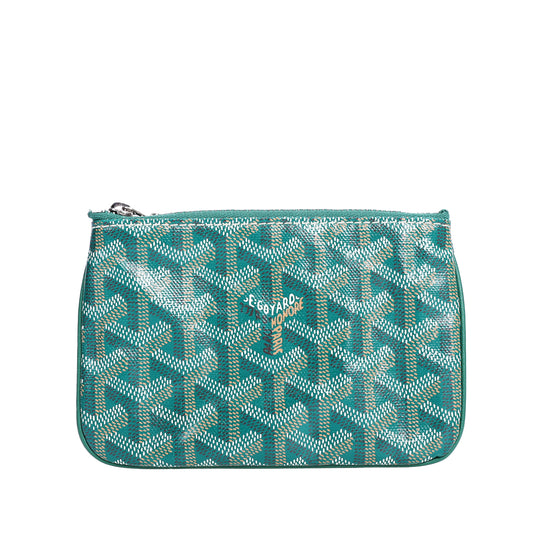 Pre-Owned Goyard Sénat Green Coated Canvas  Clutch Bag 92366470