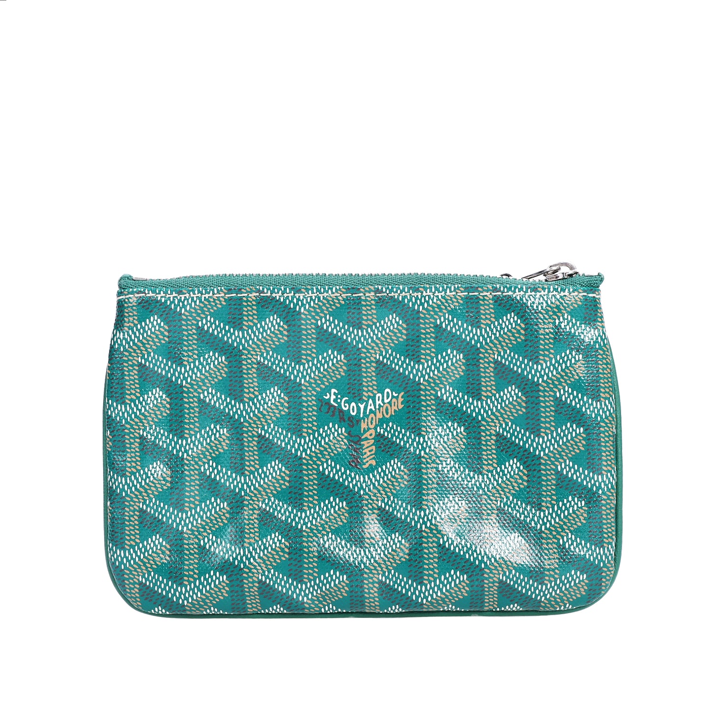 Pre-Owned Goyard Sénat Green Coated Canvas  Clutch Bag 92366470