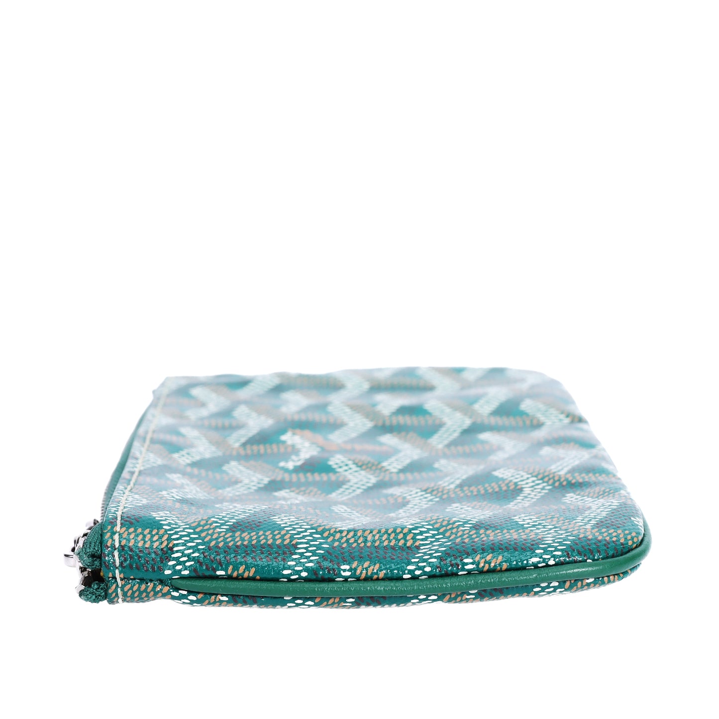 Pre-Owned Goyard Sénat Green Coated Canvas  Clutch Bag 92366470