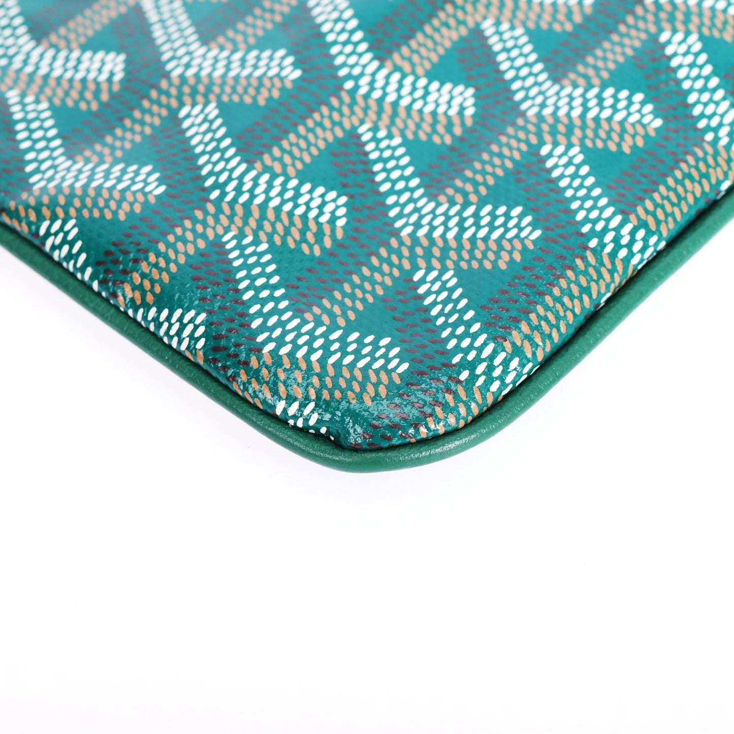 Pre-Owned Goyard Sénat Green Coated Canvas  Clutch Bag 92366470