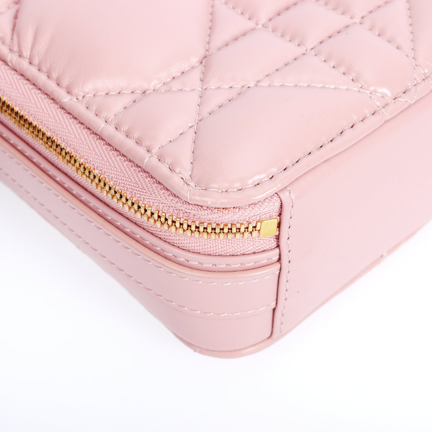 Pre-Owned Christian Dior Caro Box Pink Calfskin Crossbody Bag 92683634