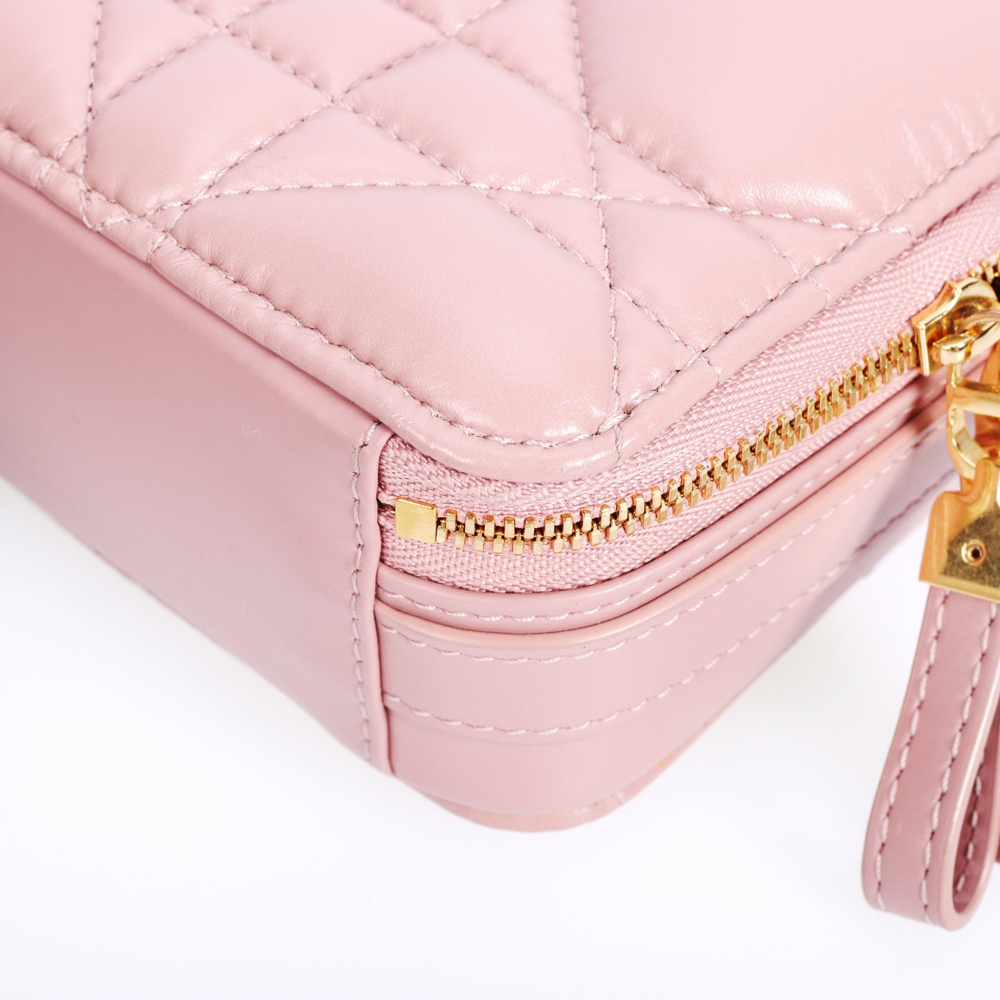 Pre-Owned Christian Dior Caro Box Pink Calfskin Crossbody Bag 92683634