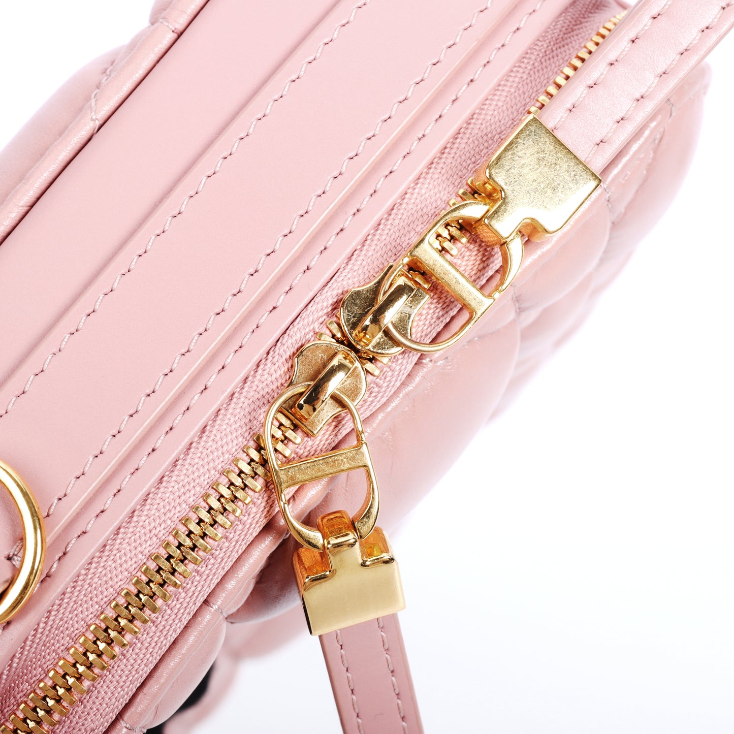 Pre-Owned Christian Dior Caro Box Pink Calfskin Crossbody Bag 92683634