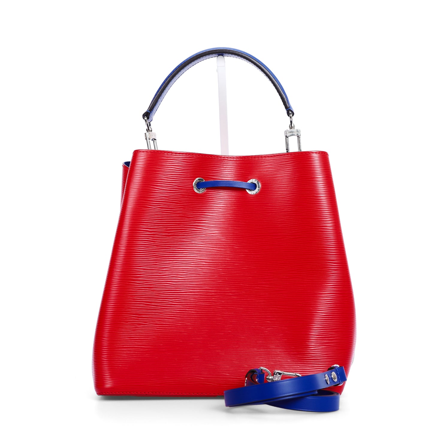 Pre-Owned Louis Vuitton NeoNoe Red Blue Calfskin Shoulder Bag  92728666