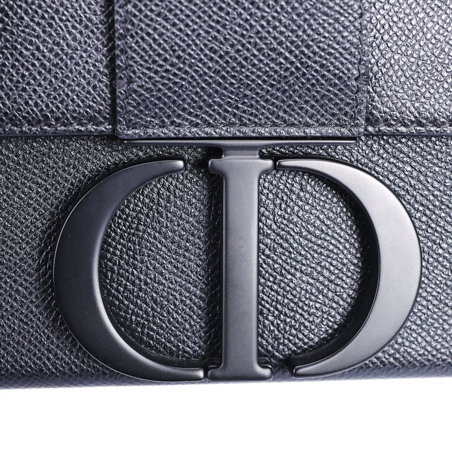 Pre-Owned Dior Montaigne Black Grained Calfskin Crossbody Bag 93211120